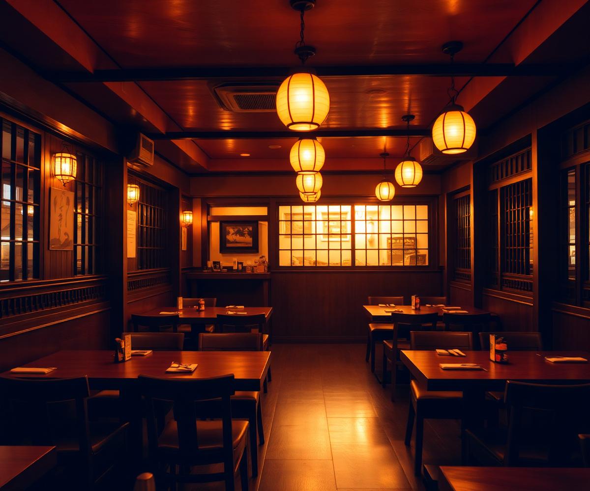 Cozy warm interior of Oishi Kitchen